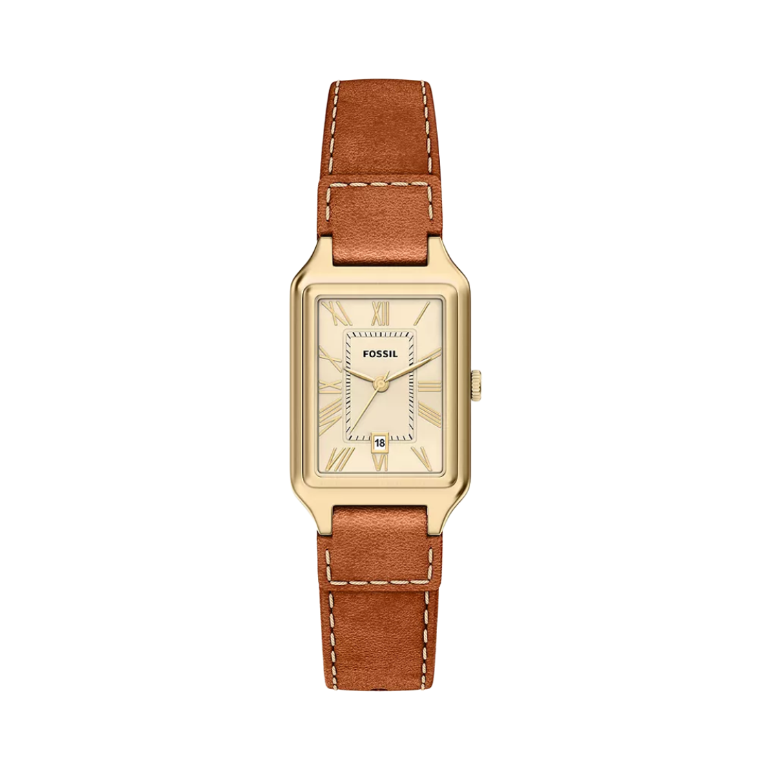 (W) 파슬 라켈 쿼츠 쓰리핸드 데이트 23mm 레더 크림 미디움 브라운((W) Fossil Raquel Quartz Three-Hand Date 23mm Leather Cream Medium Brown) - 1