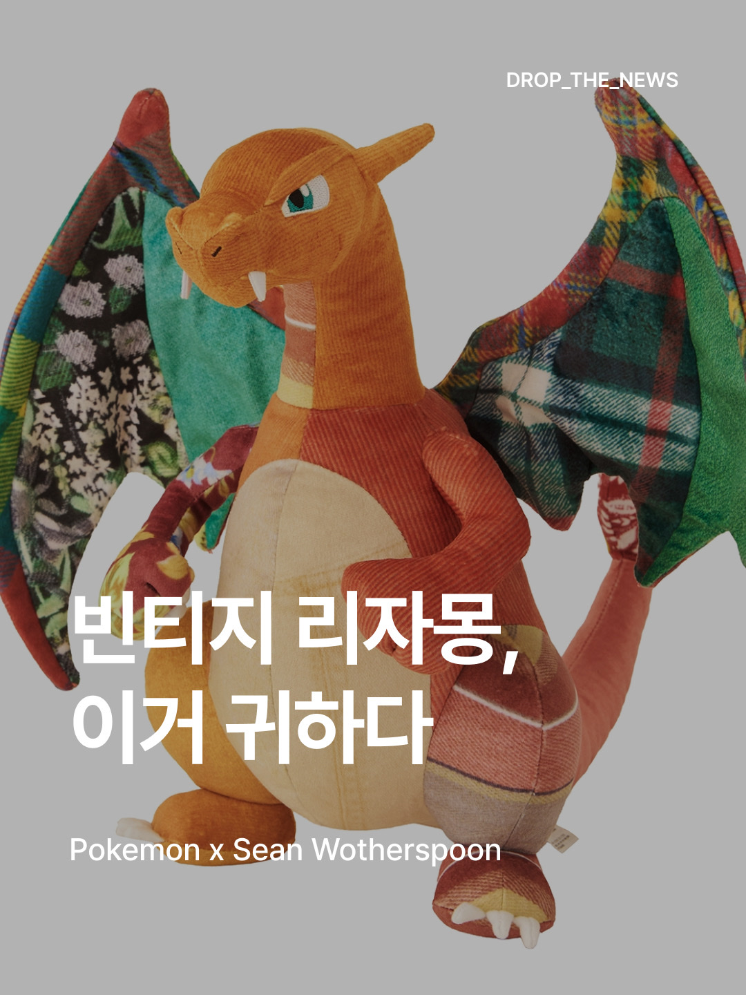 Pokemon x Sean Wotherspoon Plush Doll Charizard, Pokemon x Sean Wotherspoon Plush Doll Pikachu 착용 스타일 - 1