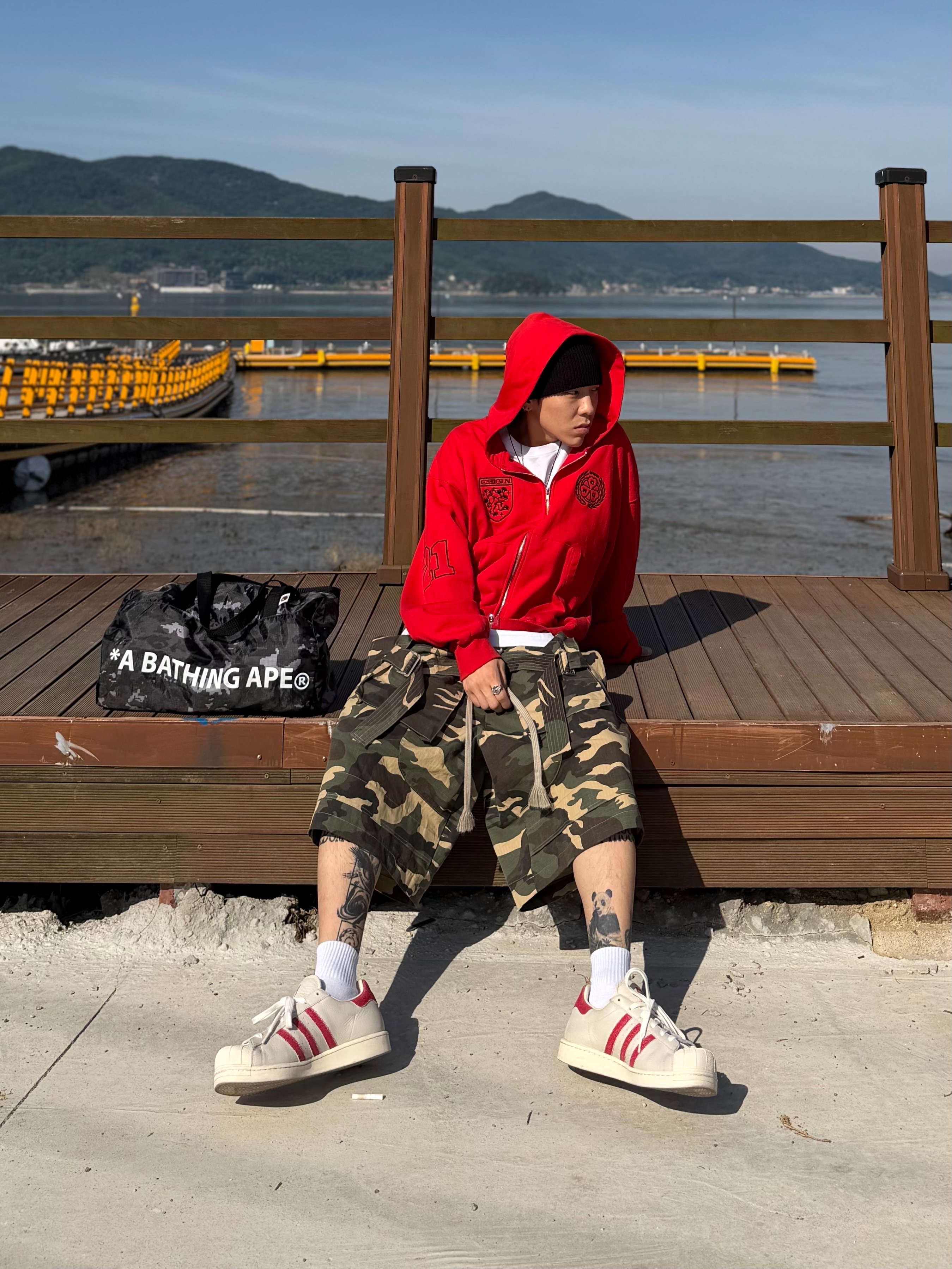 (W) Adidas x Avavav Superstar Crystal White Supplier Colour, Wapworks Field Safety Bermuda Camo 착용 스타일 - 2