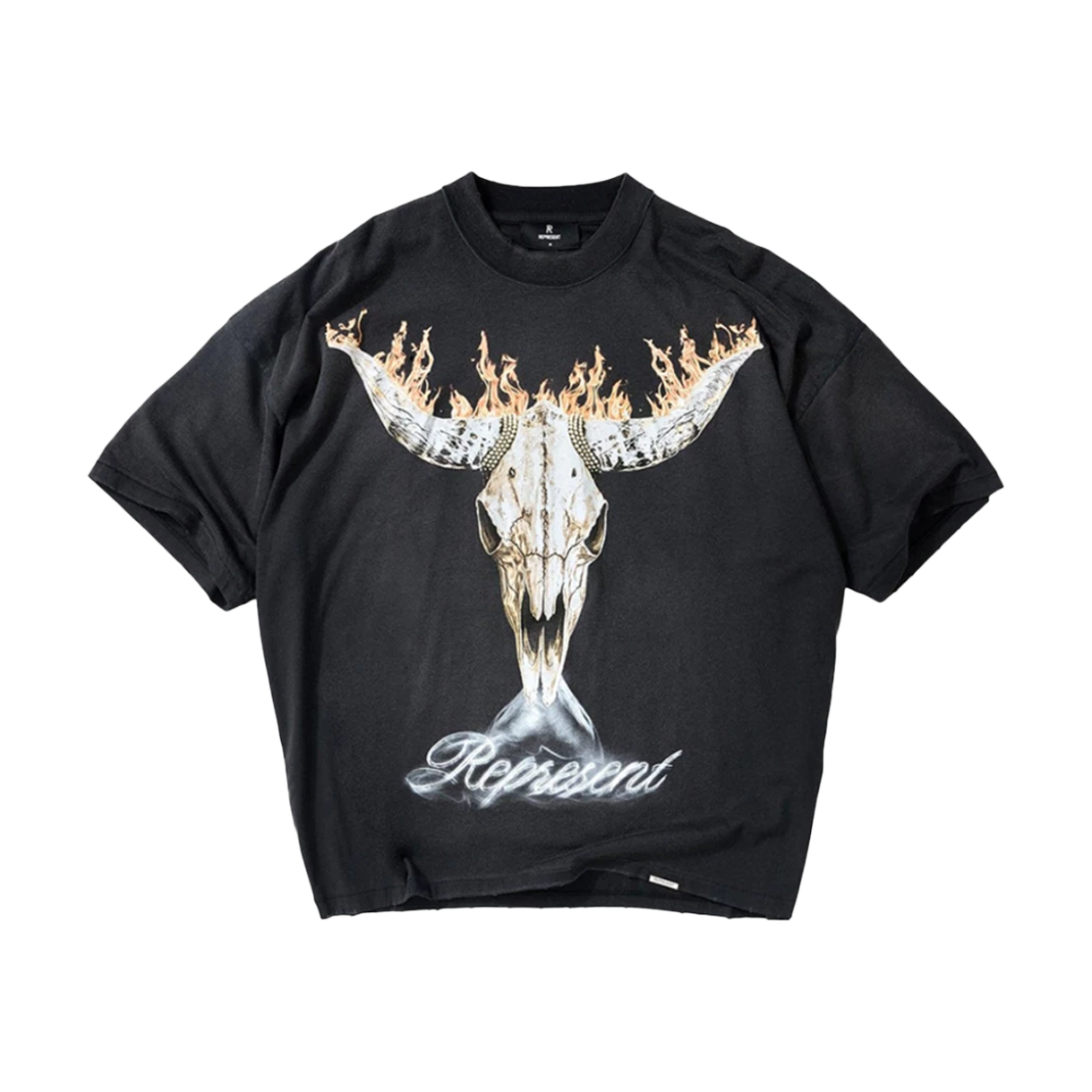 리프레젠트 브리티시 카우보이스 티셔츠 스테인드 블랙 - 26SS(Represent British Cowboys T-Shirt Stained Black - 26SS)