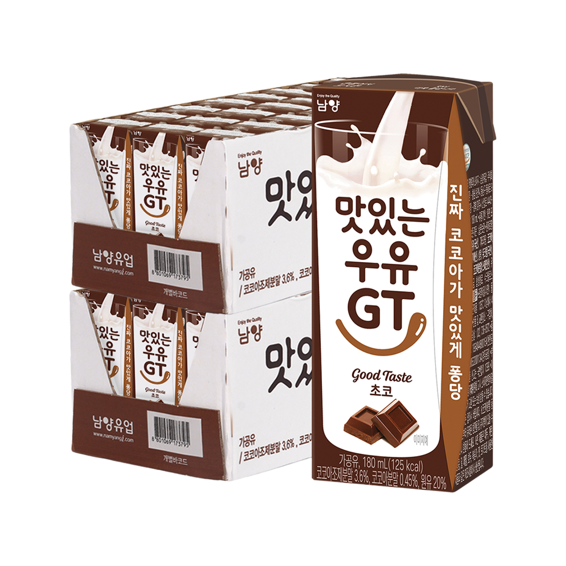 남양 맛있는 우유 GT 초코 190ml 48팩(Namyang Tasty Milk GT Choco 190ml (48 Packs))