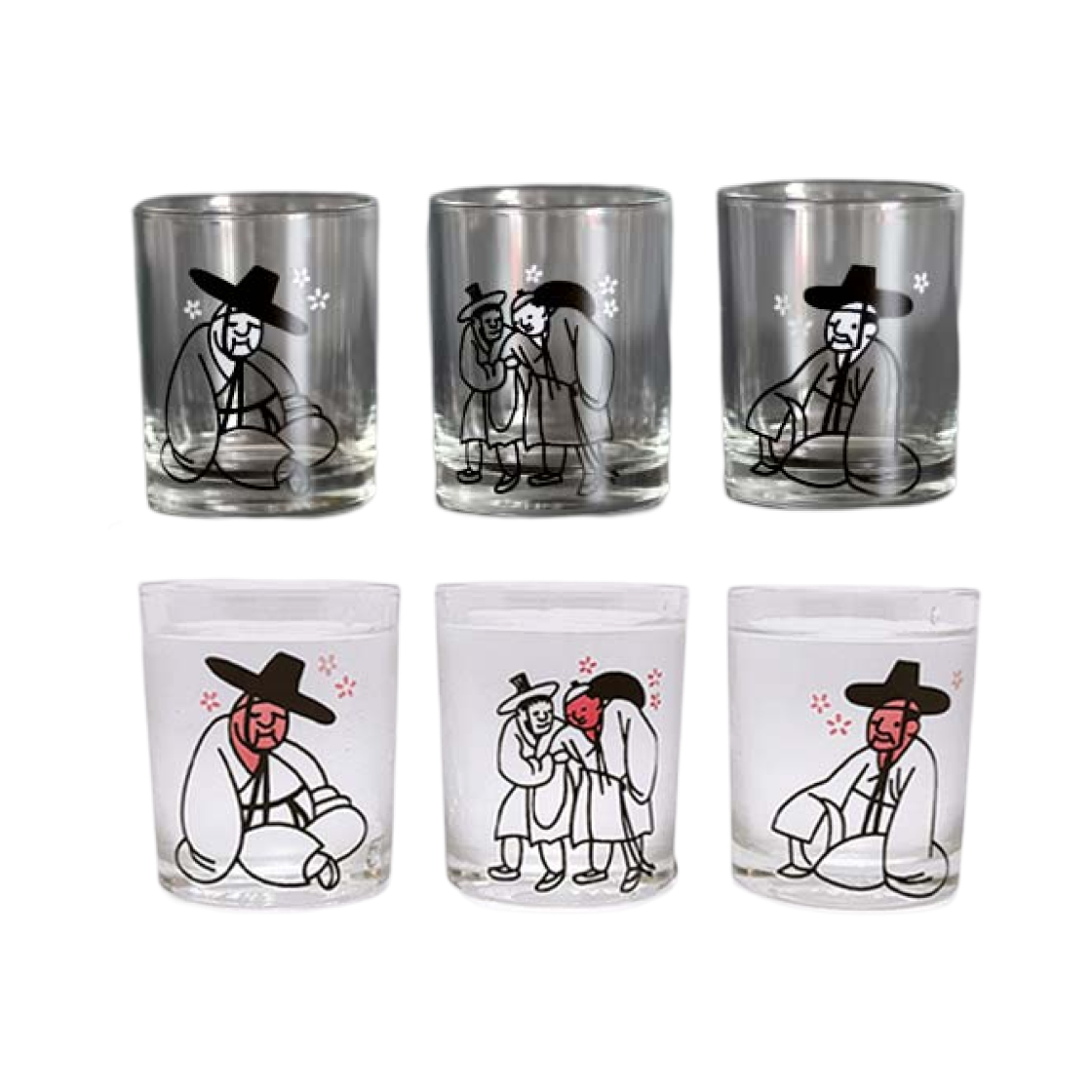 뮷즈 취객선비 3인방 변색 잔세트(MU:DS Three Drunken Scholars Color-Changing Glass Cup Set) - 1