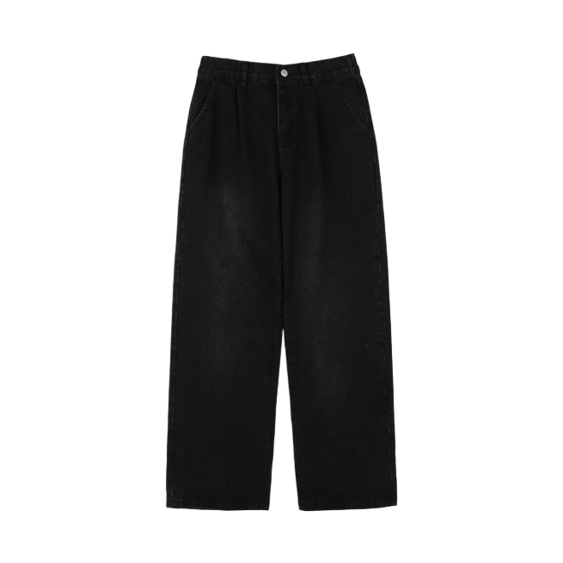 GCIN5005-흑청 GCLIP Gclip Pleated Straight Wide Denim Pants Blackblue