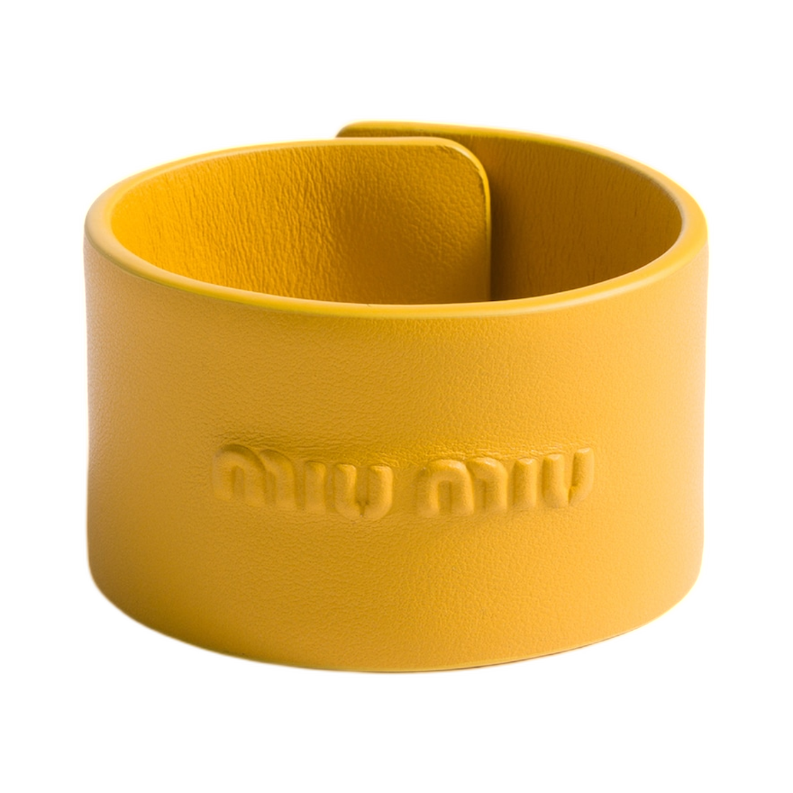 5IB827-2G9Q-F065Y Miu Miu Leather Bracelet Sunny Yellow