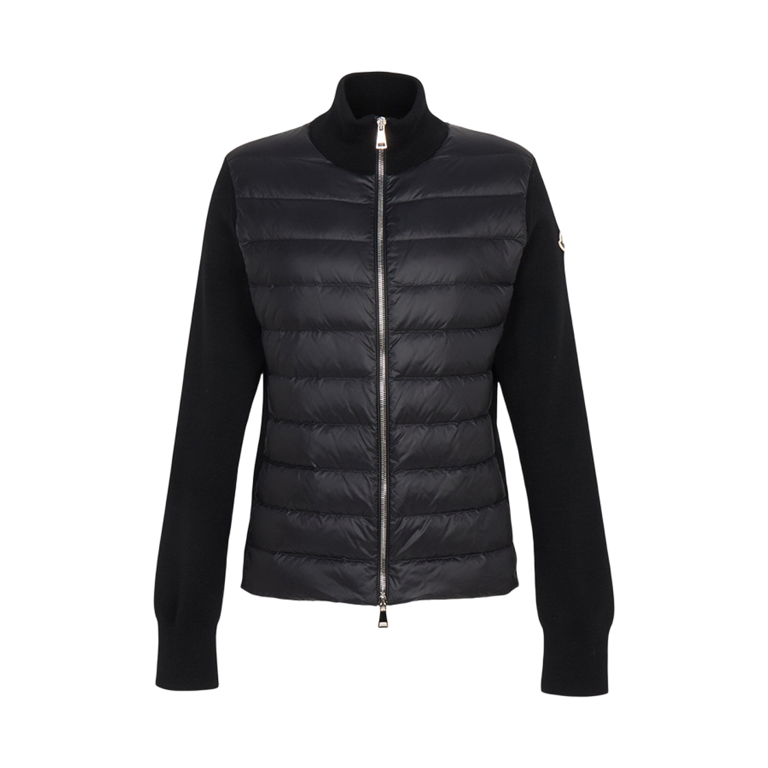 L2-093-9B00036-M1131-999 (W) Moncler Logo Patch Padded Cardigan Black - 26FW