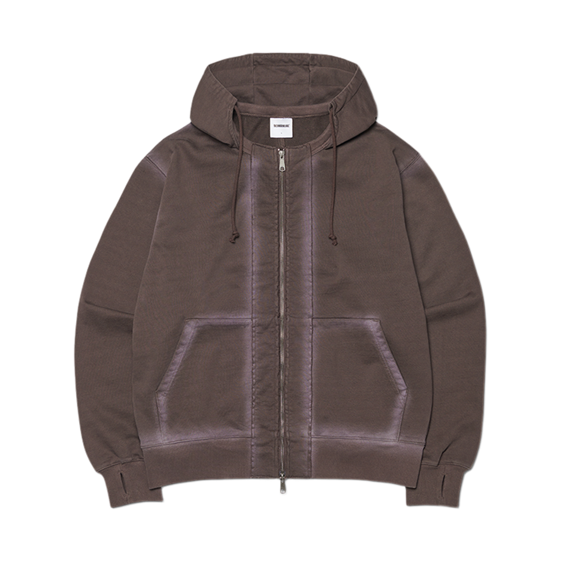 NMWF52HD13WBR NOMANUAL After Hooded Zip-up Washed Brown