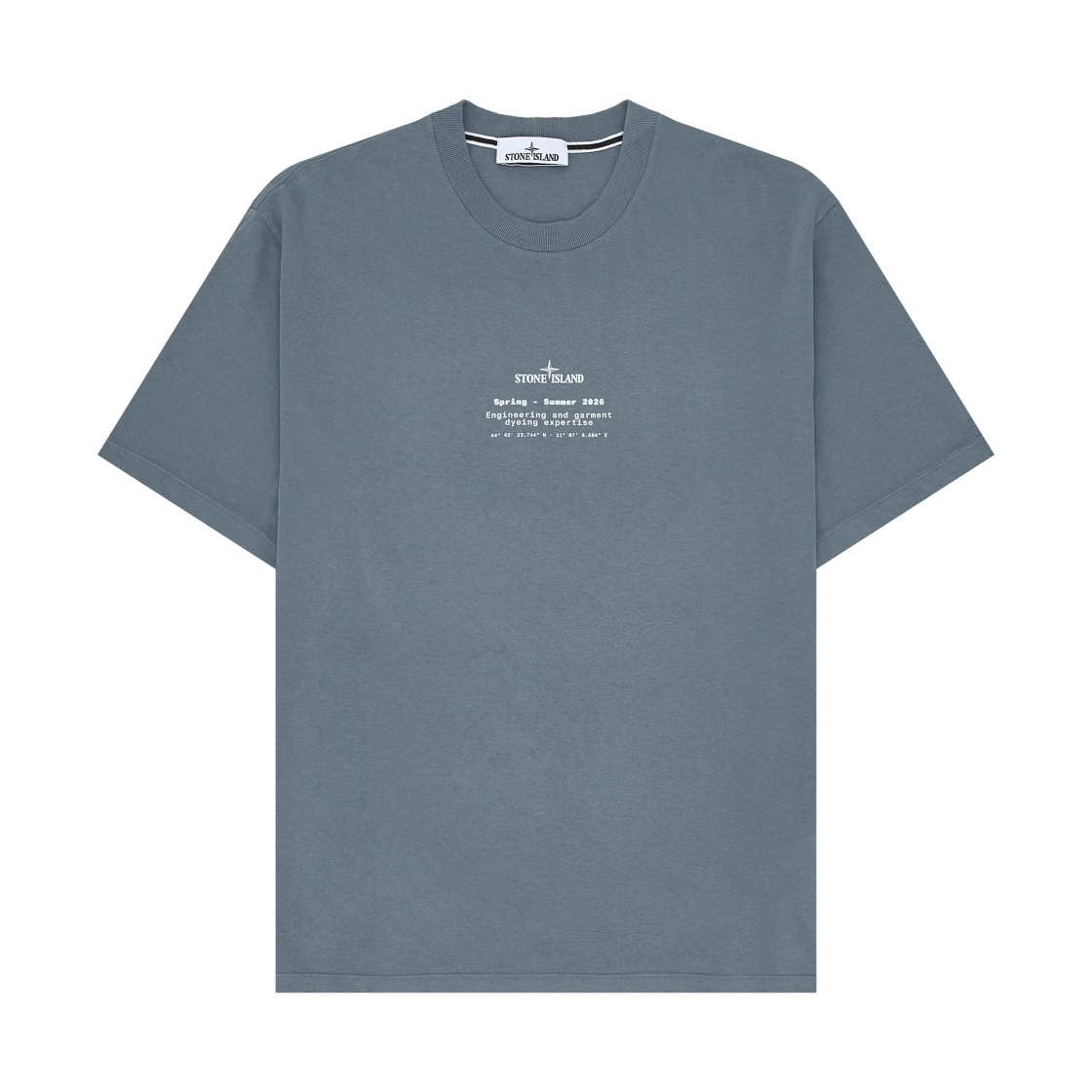 L1S1521000-01S0285-V0024 Stone Island 2100001 Organic Cotton Jersey Regular-Fit T-Shirt with Stone Print Avio Blue - 26SS