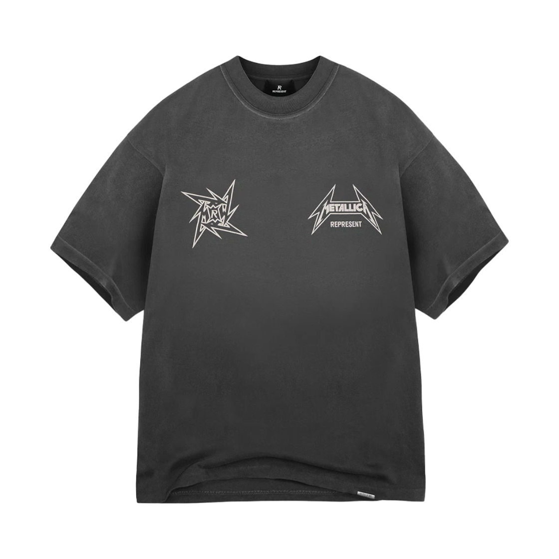 리프레젠트 x 메탈리카 40주년 SS 티셔츠 스테인드 블랙 - 25SS(Represent x Metallica 40 Year Anniversary SS T-Shirt Stained Black - 25SS)