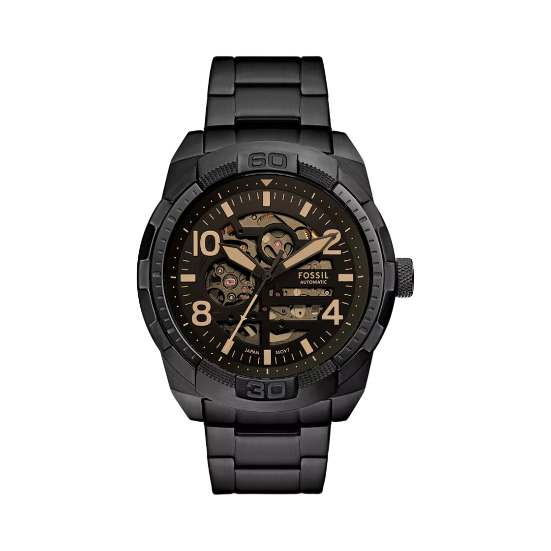 파슬 브론슨 오토매틱 쓰리핸드 48mm 스테인리스 스틸 블랙(Fossil Bronson Automatic Three-Hand 48mm Stainless Steel Black) - 1