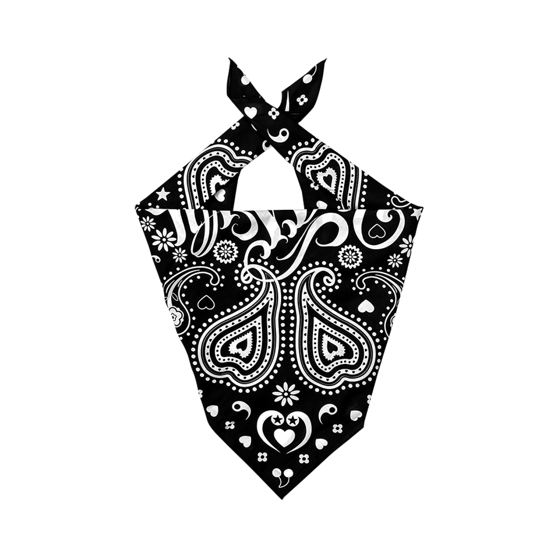 체리드라이버 크로스 마이 하트 페이즐리 반다나 미드나잇 블랙(Cherry Driver Cross My Heart Paisley Bandana Midnight Black) - 2