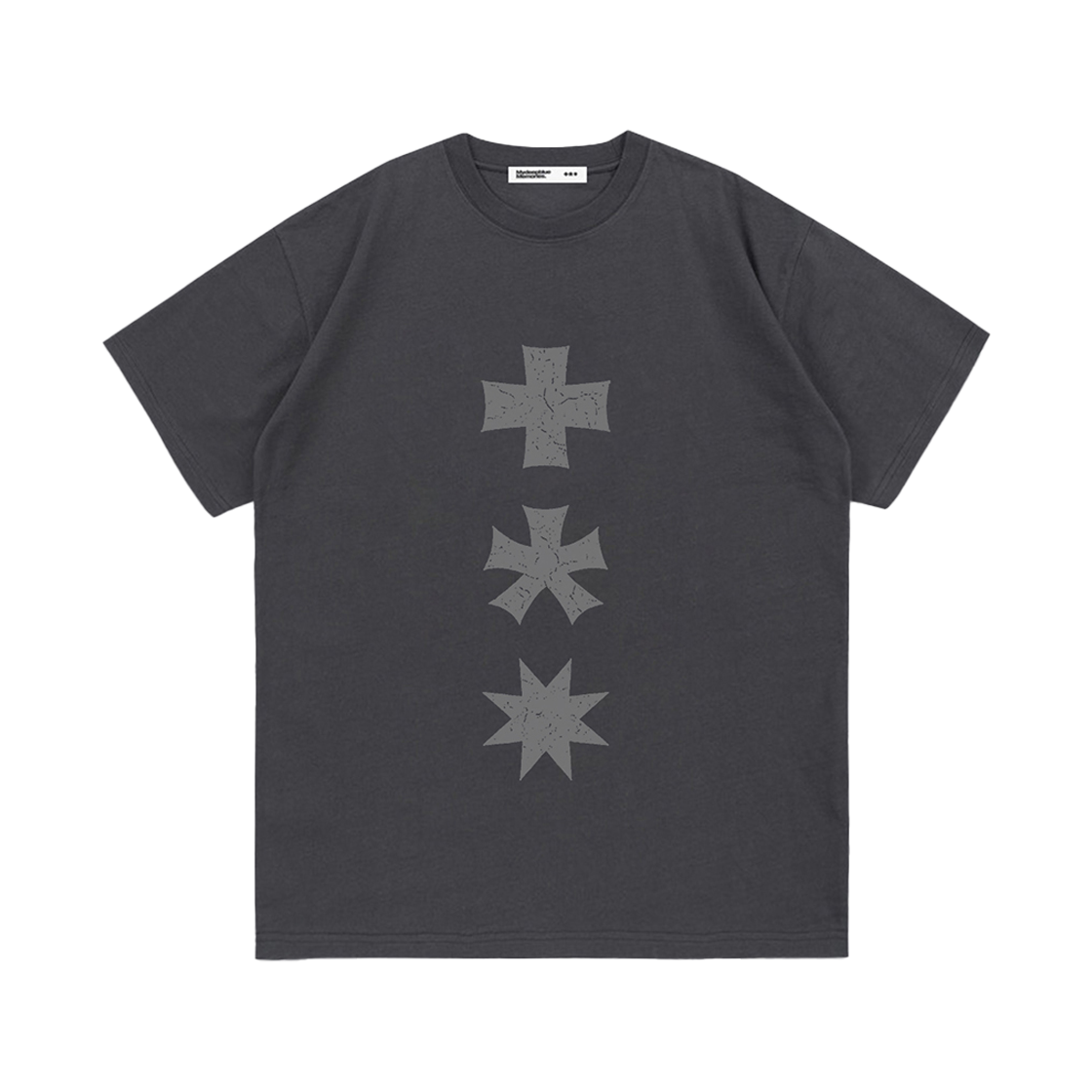 26072310 MydeepblueMemories Mm Three Logo T-Shirts Charcoal