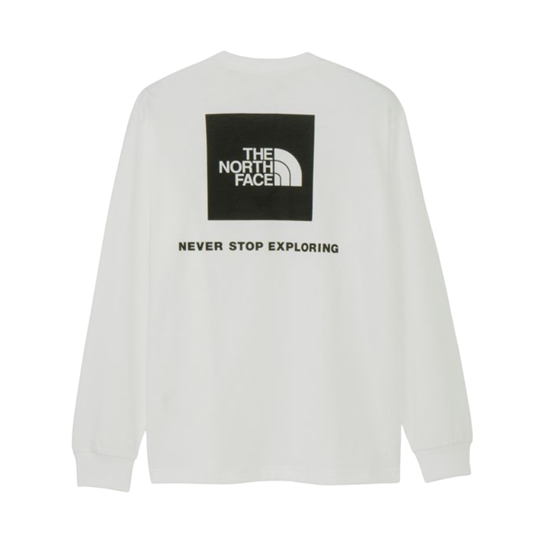 NT32442WK The North Face Long Sleeve Back Square Logo T-Shirt White Black