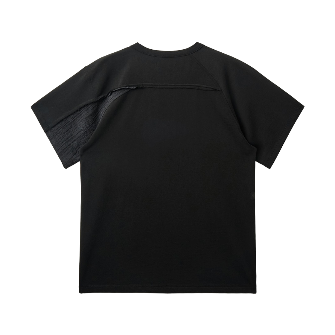 해칭룸 커브드 헨리 넥 티셔츠 블랙(Hatchingroom Curved Henley Neck T-Shirt Black) - 2