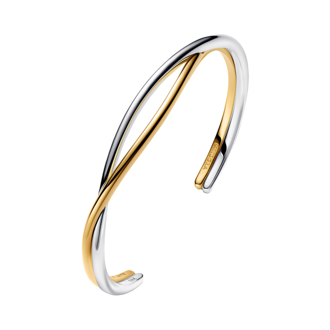 564656C00 (W) Pandora Entwined Two-Tone Open Bangle Sterling Silver 14K Gold Plated
