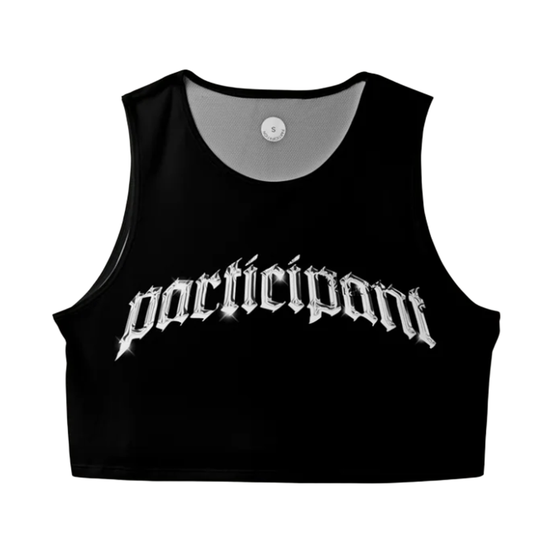 (W) 파티시페이션 크롬 퍼티시펀트 크롭 싱글렛 블랙((W) Participation Chrome Participant Crop Singlet Black)