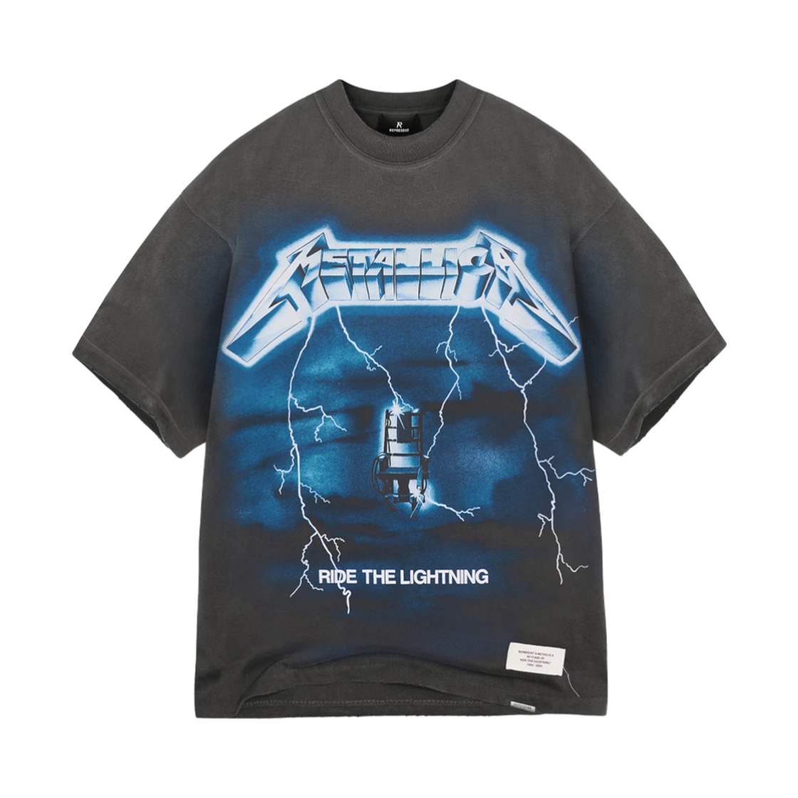 리프레젠트 x 메탈리카 라이드 더 라이트닝 SS 티셔츠 빈티지 그레이 - 25SS(Represent x Metallica Ride The Lightning SS T-Shirt Vintage Grey - 25SS)