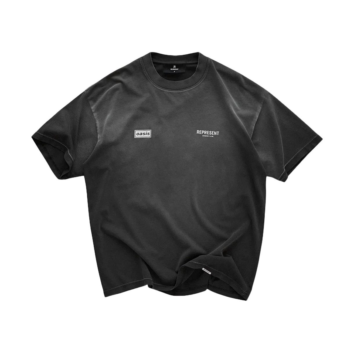 리프레젠트 오아시스 오너스 클럽 티셔츠 스테인드 블랙 - 25FW(Represent Oasis Owners Club T-Shirt Stained Black - 25FW)
