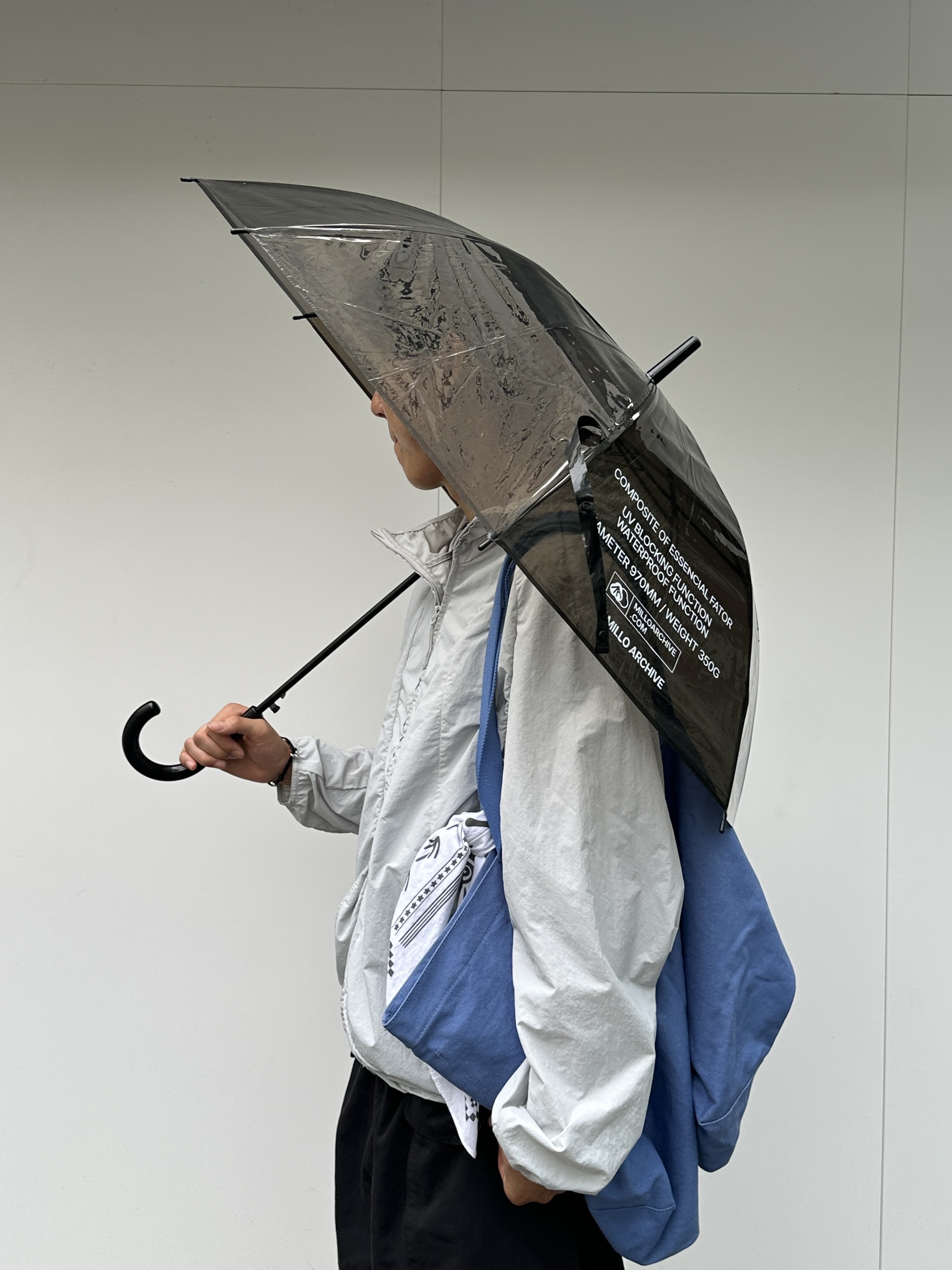 Millo Archive Shell Core Utility Jacket Sky Blue, Millo Archive Shell Core Utility Jacket Blue Gray 착용 스타일 - 4