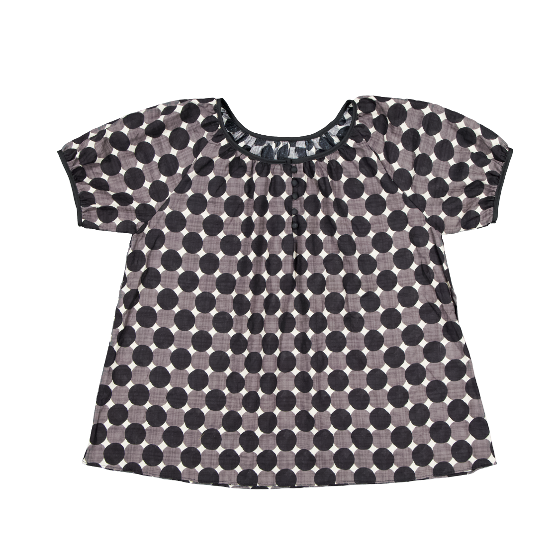쿠키시 칵테일 도트 블라우스 - 블랙(Kookeesee Cocktail Dot Blouse - Black) - 1