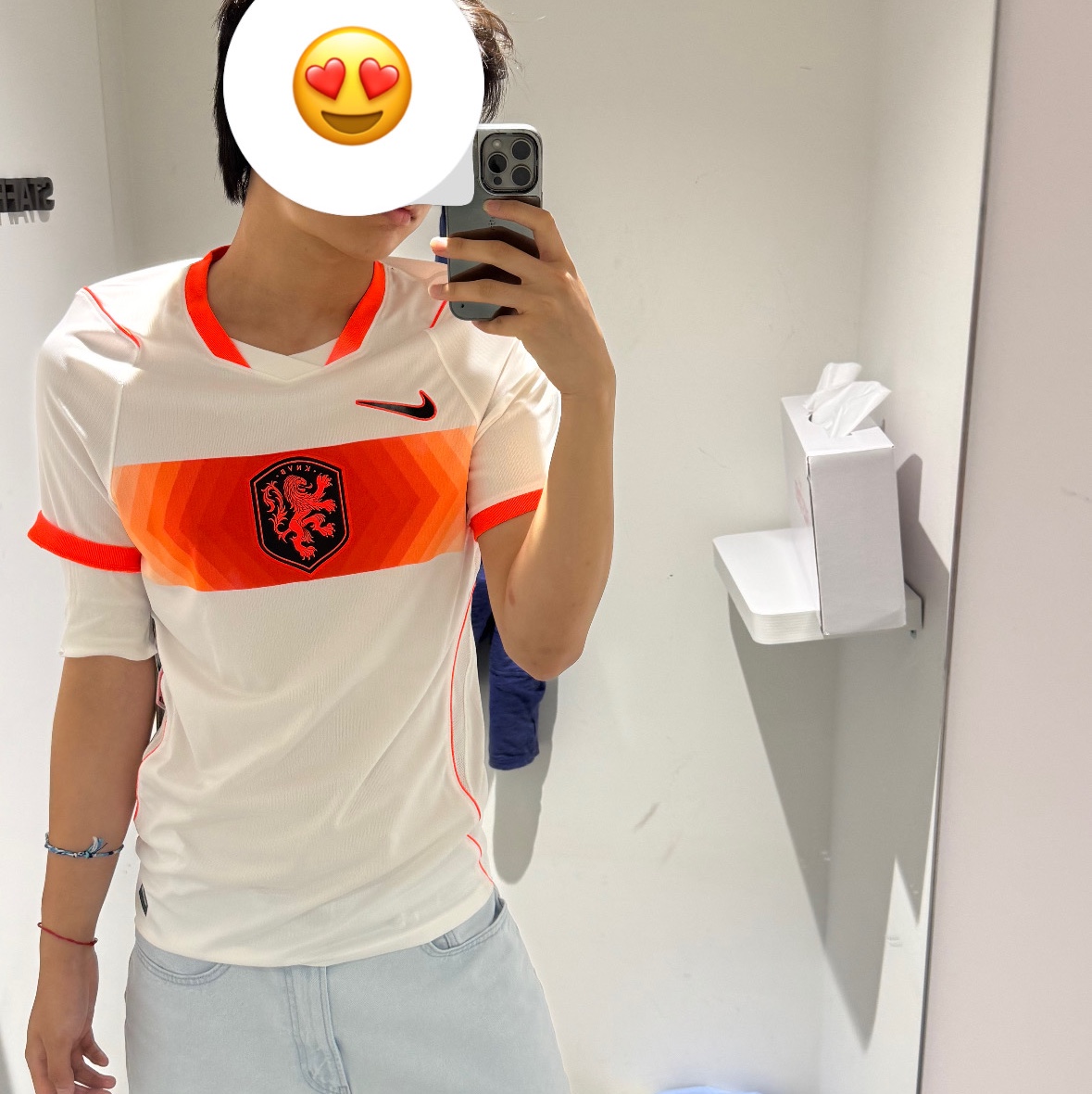 Nike Netherlands 2026 Stadium Away Dri-Fit Football Replica Shirt White Hyper Crimson (IB5391-100) (Non Marking Ver.) 착용 스타일