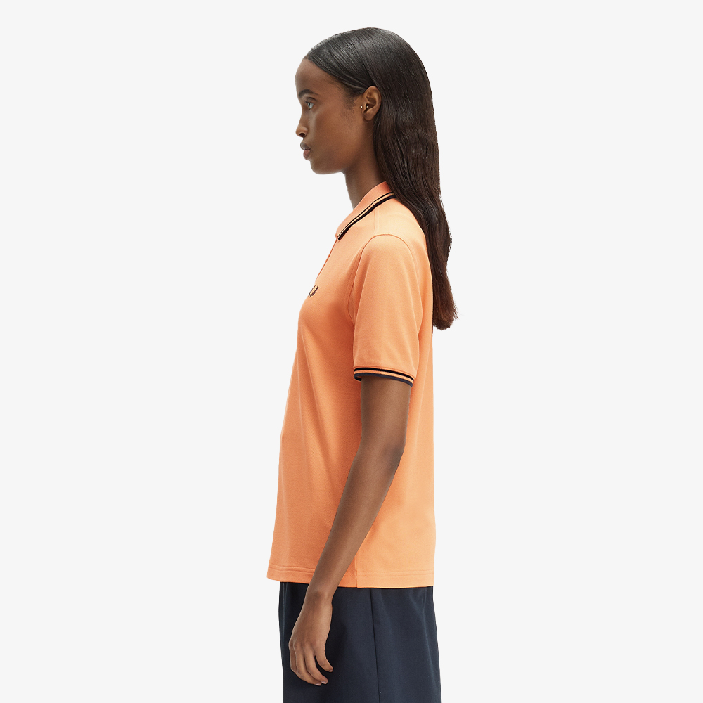 프레드페리 G3600 우먼즈 트윈 팁 프레드페리 셔츠 피치 네이비(Fred Perry G3600 Womens Twin Tipped Fred Perry Shirt Peach Navy) - 3