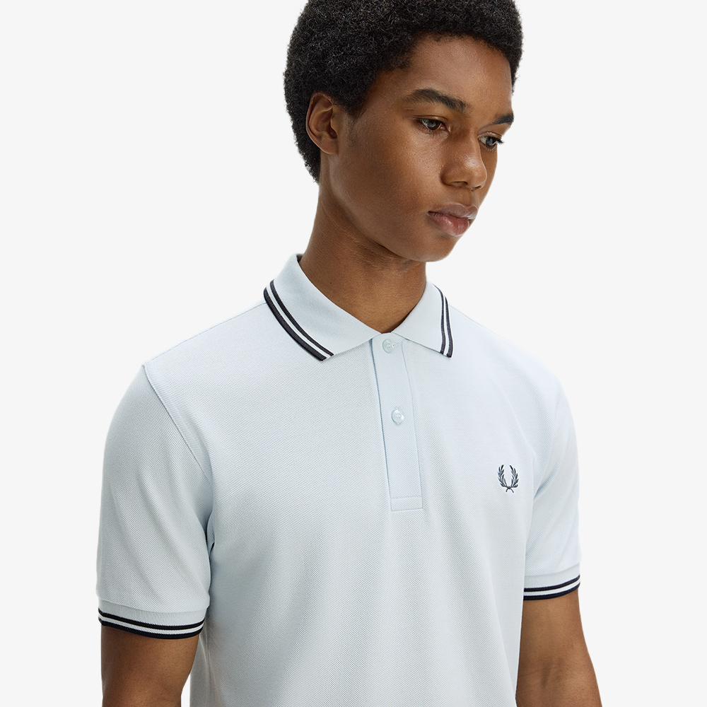 프레드페리 M3600 트윈 팁 프레드페리 셔츠 라이트아이스 앵커그레이(Fred Perry M3600 Twin Tipped Fred Perry Shirt Light Ice Anchor Grey) - 4