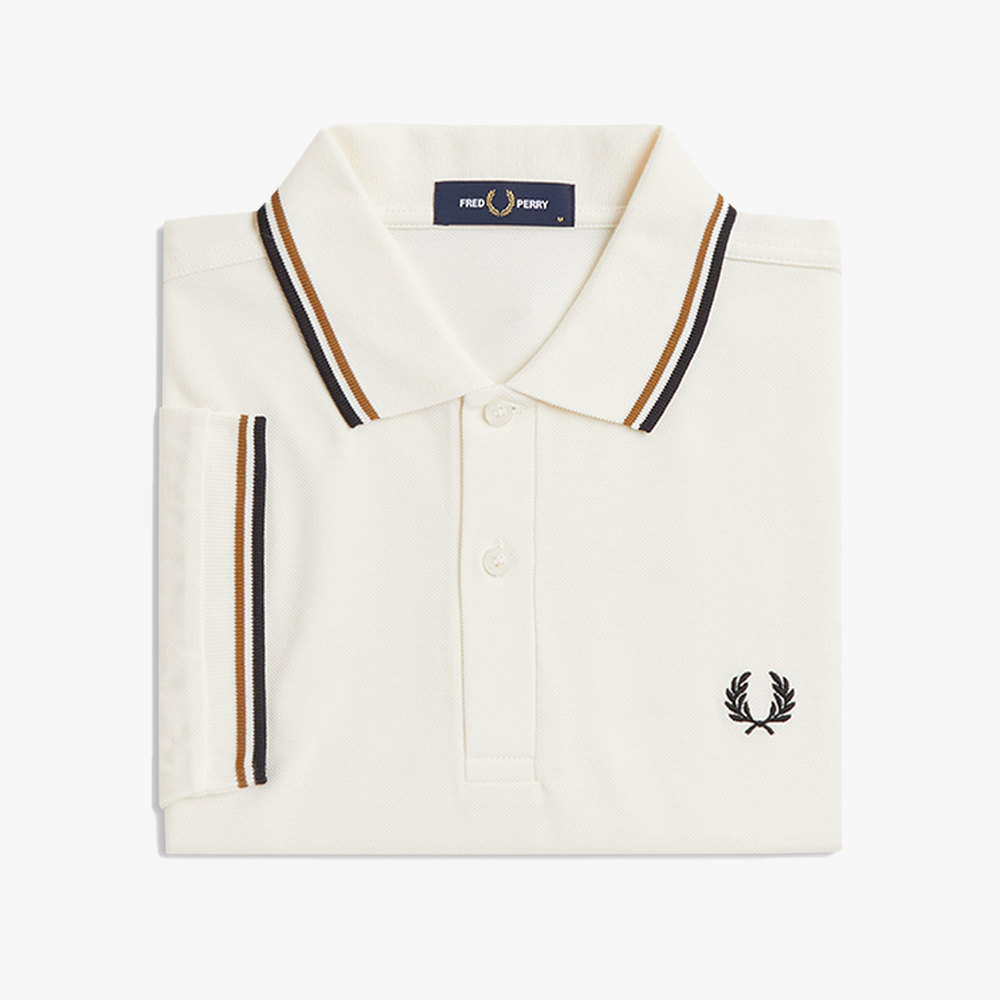 프레드페리 M3600 트윈 팁 프레드페리 셔츠 에크루 다크카라멜 블랙(Fred Perry M3600 Twin Tipped Fred Perry Shirt Ecru Dark CARMEL Black) - 6