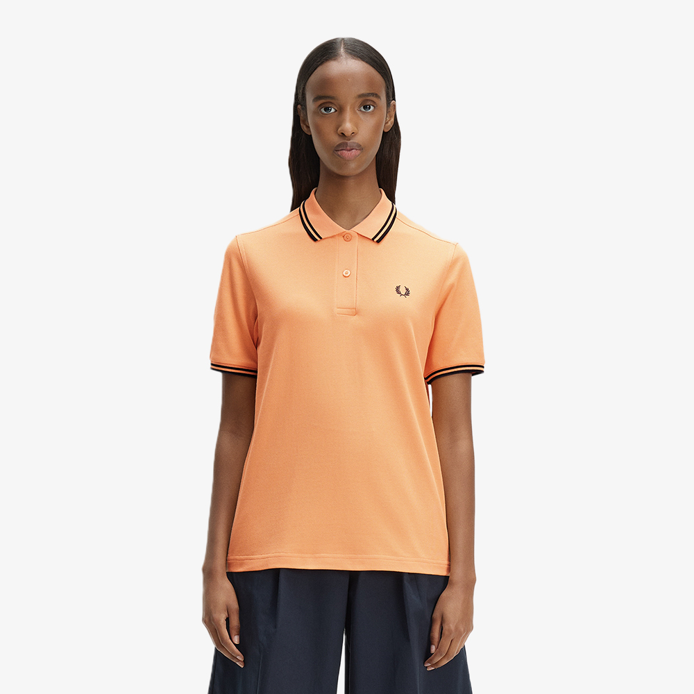 프레드페리 G3600 우먼즈 트윈 팁 프레드페리 셔츠 피치 네이비(Fred Perry G3600 Womens Twin Tipped Fred Perry Shirt Peach Navy) - 2