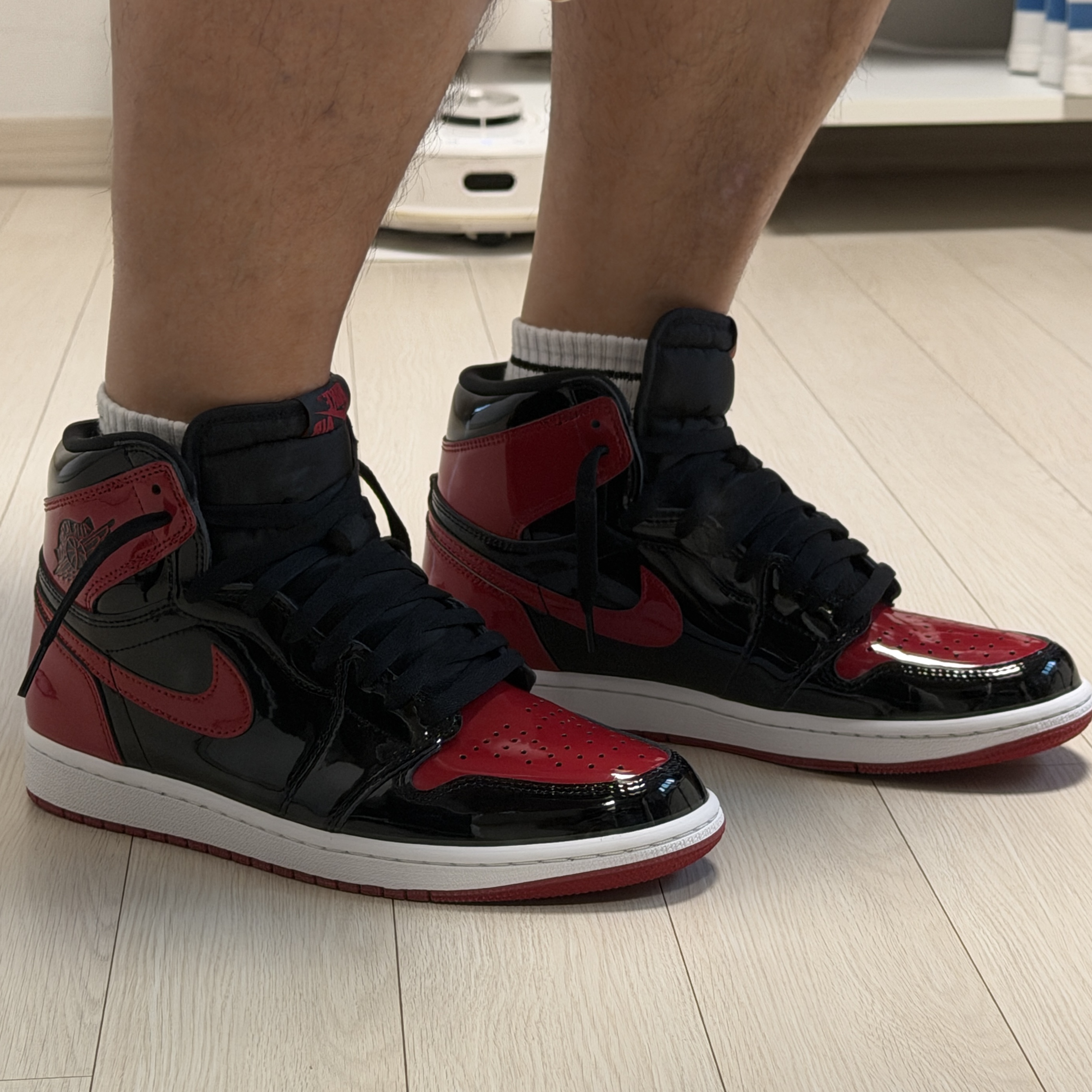 Jordan 1 Retro High OG Patent Bred 착용 스타일 - 2
