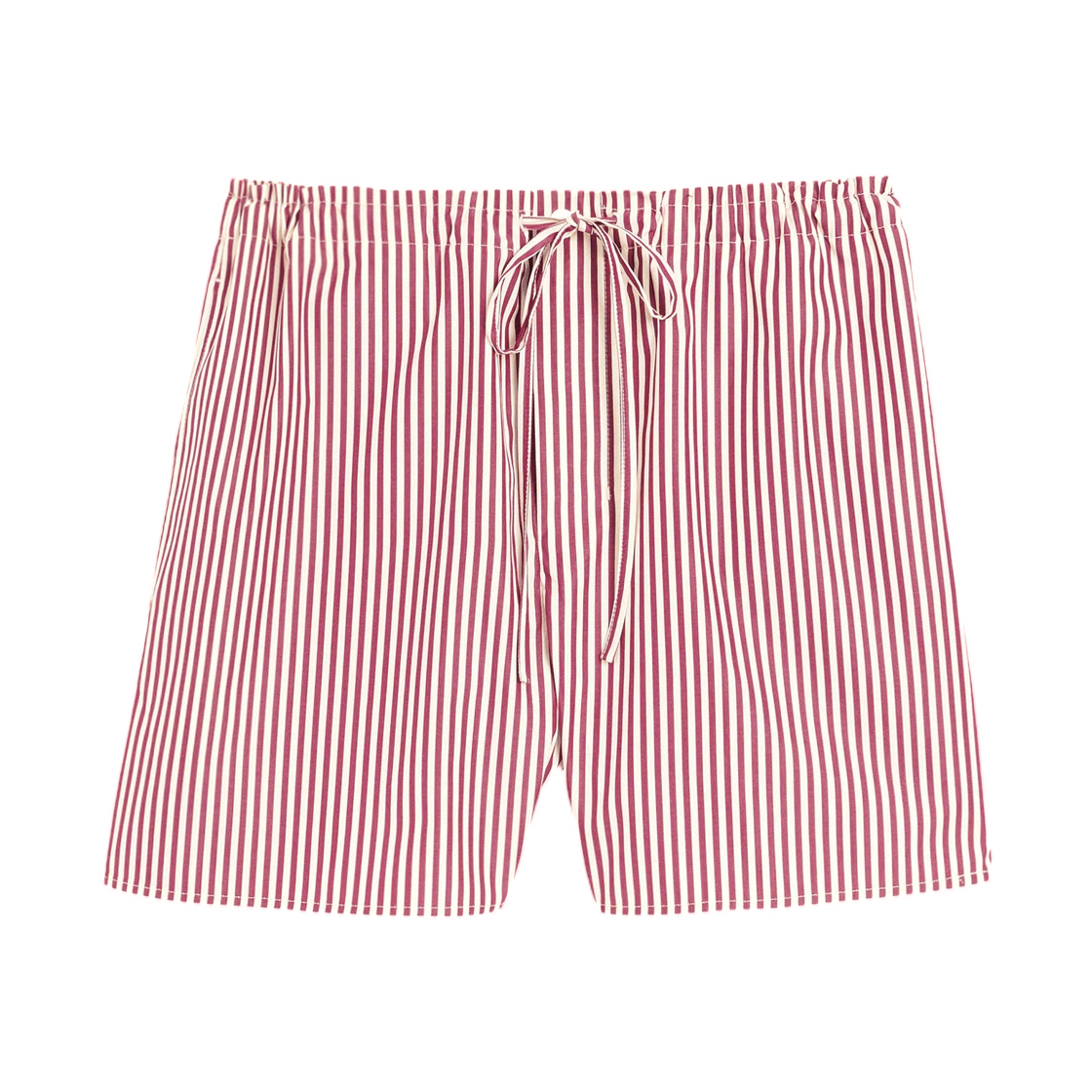 USO851-CO0242-156 AMI Red Striped Cotton Shorts with Ami De Coeur Arrow Off White Bordeaux