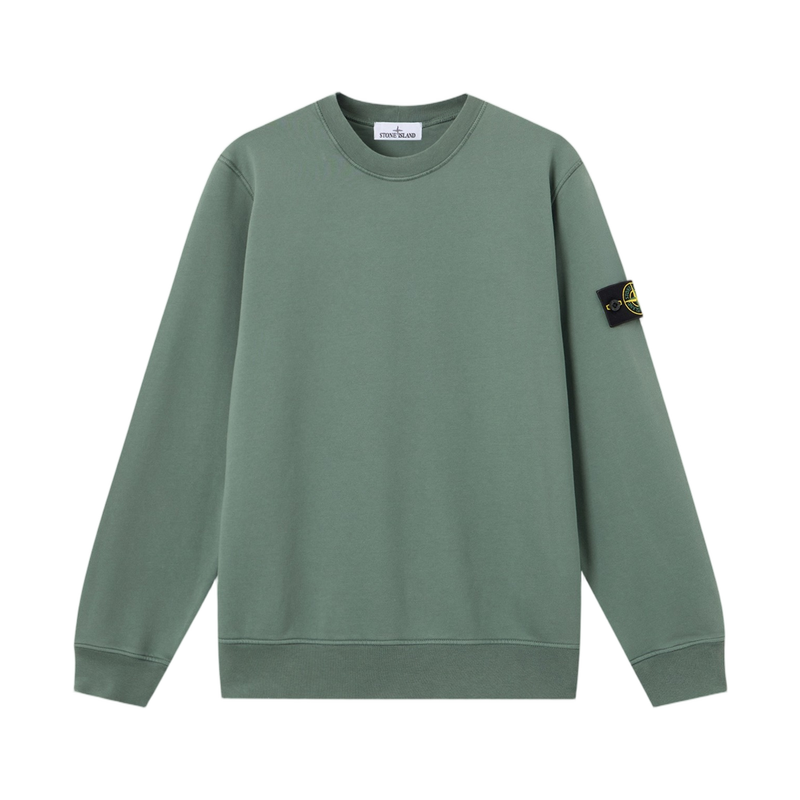 L2S1561000-60S0051-V005T Stone Island 6100060 Organic Cotton Fleece Regular-Fit Crewneck Sweatshirt with Raglan Sleeves Ocean Green - 26FW
