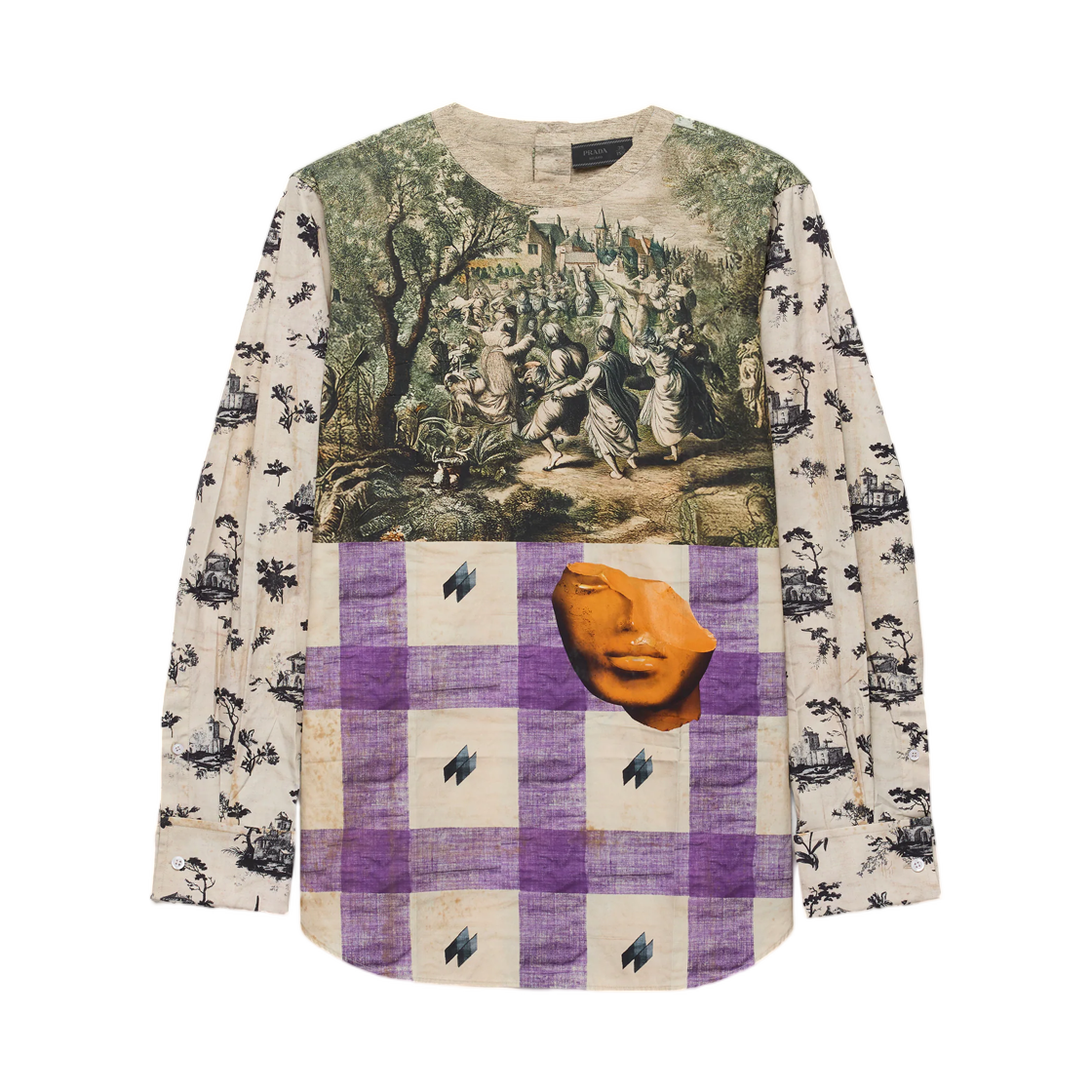 프라다 프린티드 코튼 셔츠 펀 아젤리아(Prada Printed Cotton Shirt Fern Azalea)