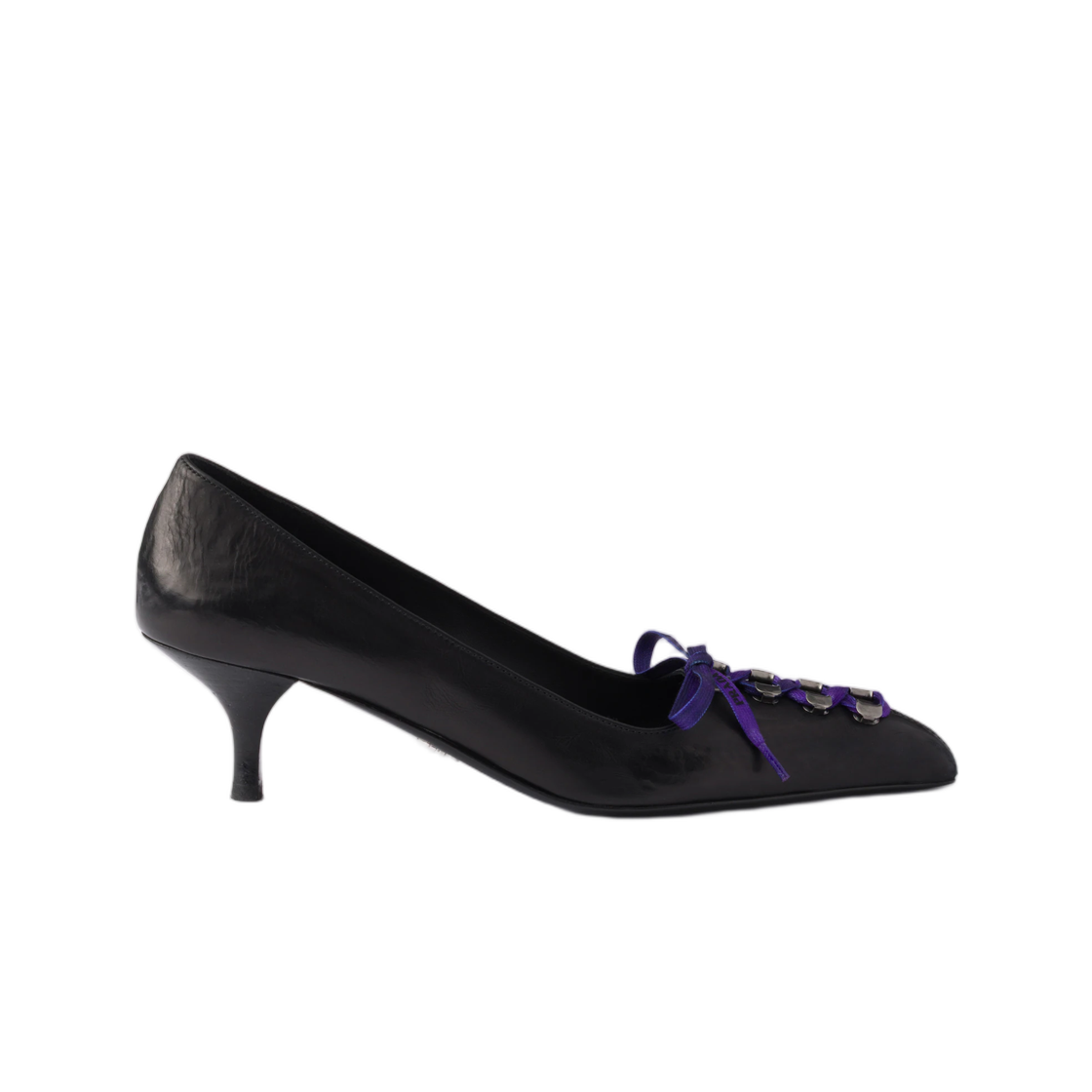 1I612O-V69-F0002 (W) Prada Antiqued Leather Pumps Black