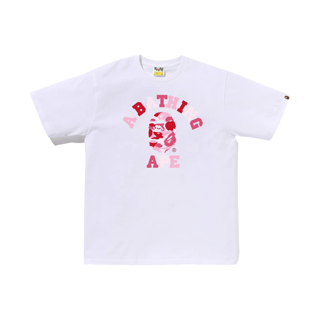 - BAPE ABC Camo College T-Shirt White Pink