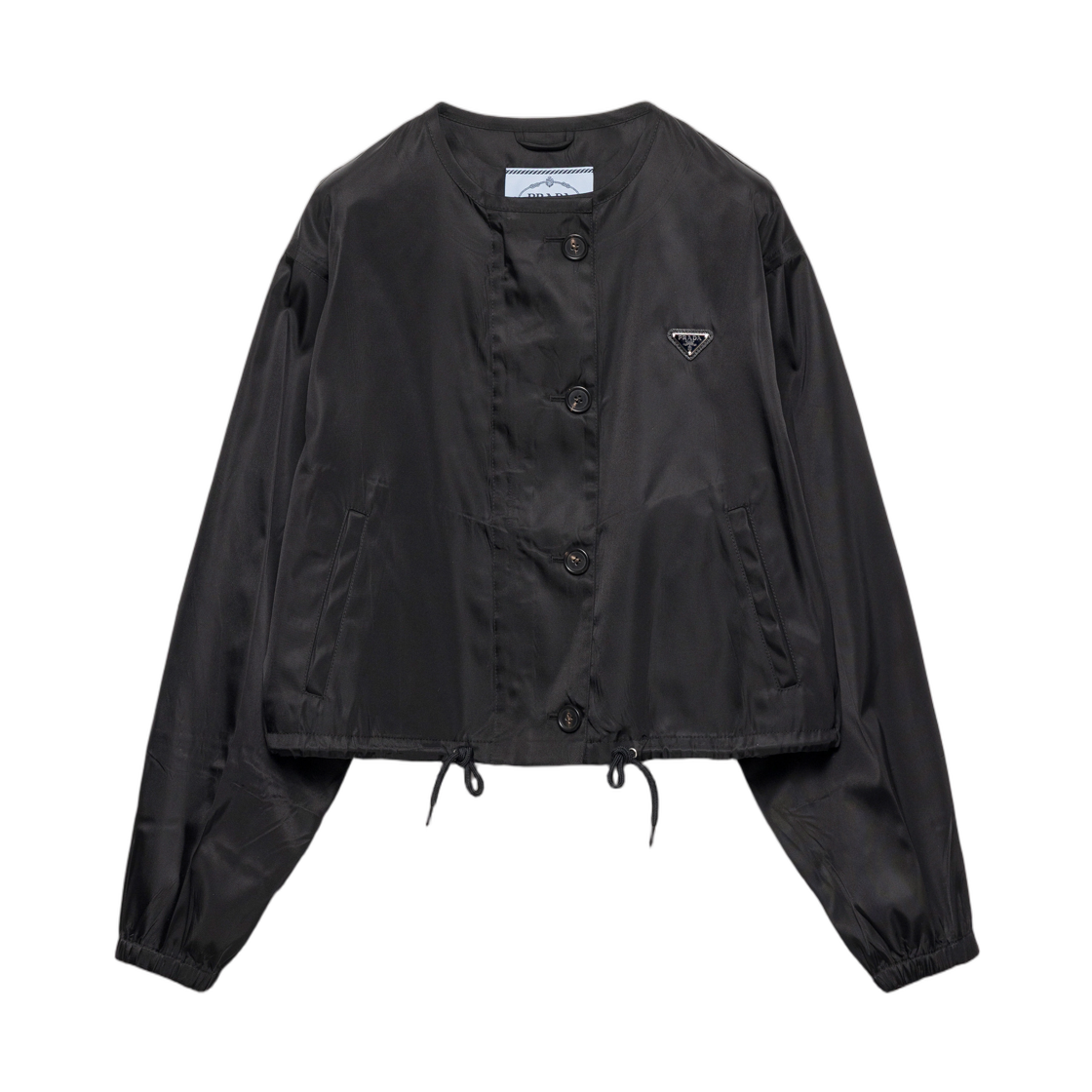 (W) 프라다 리나일론 블루종 자켓 블랙((W) Prada Re-Nylon Blouson Jacket Black)
