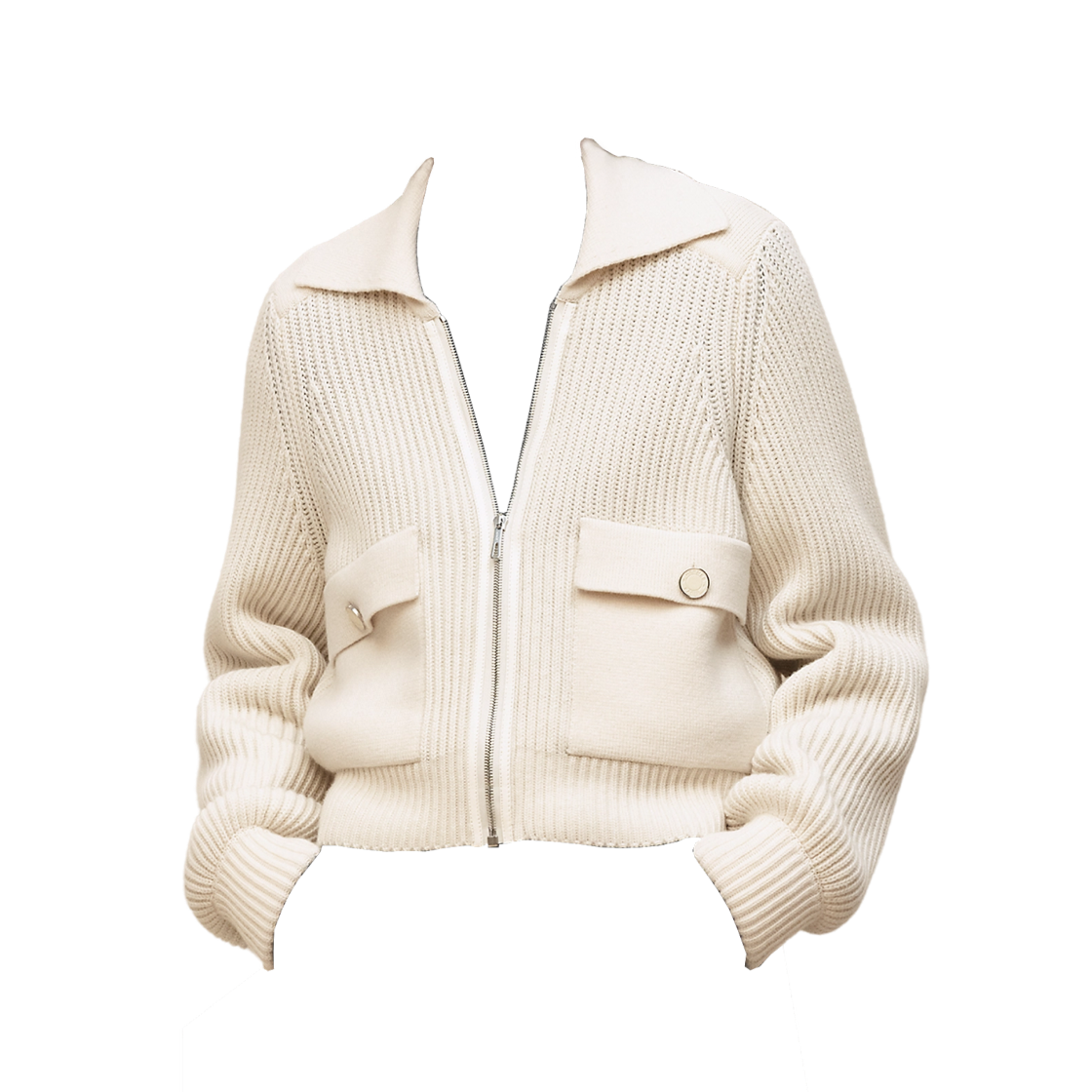 H6H2223D3A3 (W) Hermes Long Sleeve Jacket Blanc Naturel