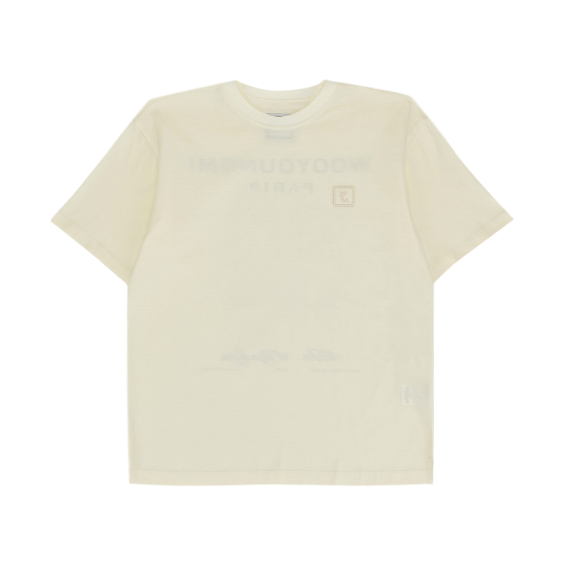 (W) 우영미 플라워 프린트 백로고 티셔츠 아이보리 - 23SS((W) Wooyoungmi Flower Print Back Logo T-Shirt Ivory - 23SS) - 2