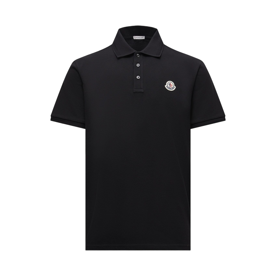 L2-091-8A00011-84556-999 Moncler Logo Patch Cotton Piquet Polo Shirt Black- 26FW