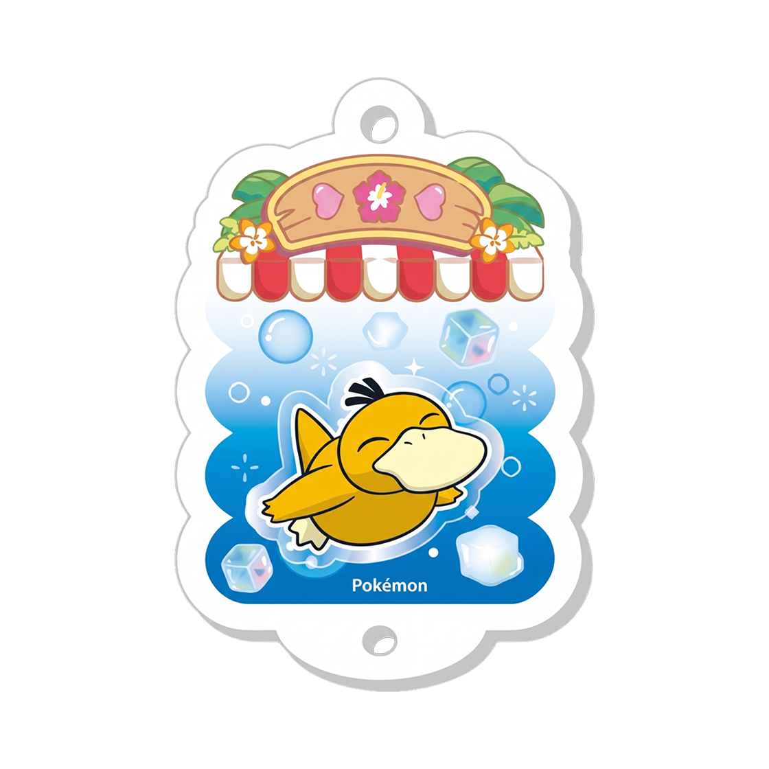 - Pokemon Chilln Summer Days Acrylic Shaker Keychain Psyduck