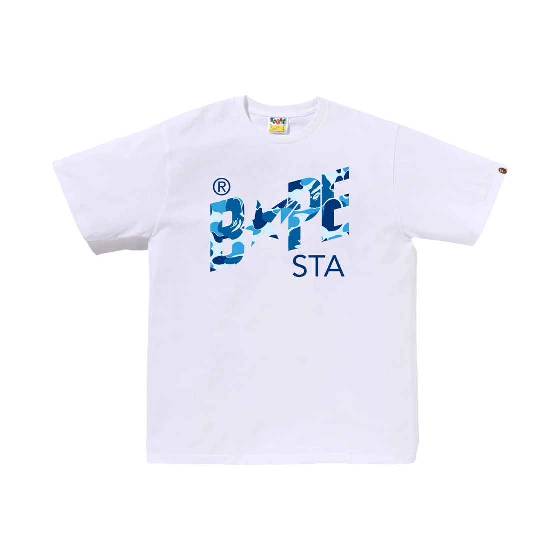- BAPE ABC Camo Bape Sta T-Shirt White Blue