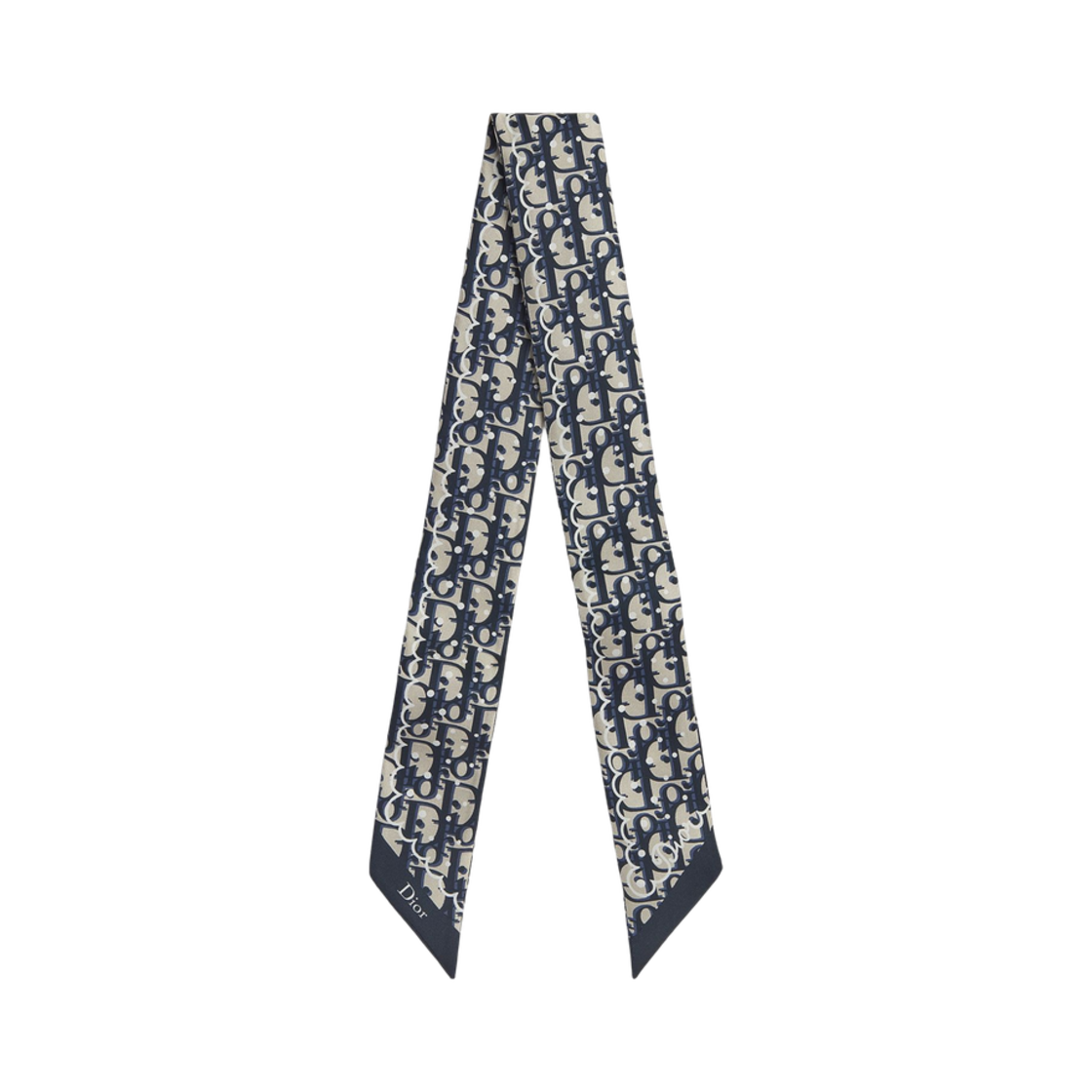 65TM106I6216-C516 (W) Dior Polka Dior Oblique Mitzah Scarf Silk Twill Navy Blue Beige