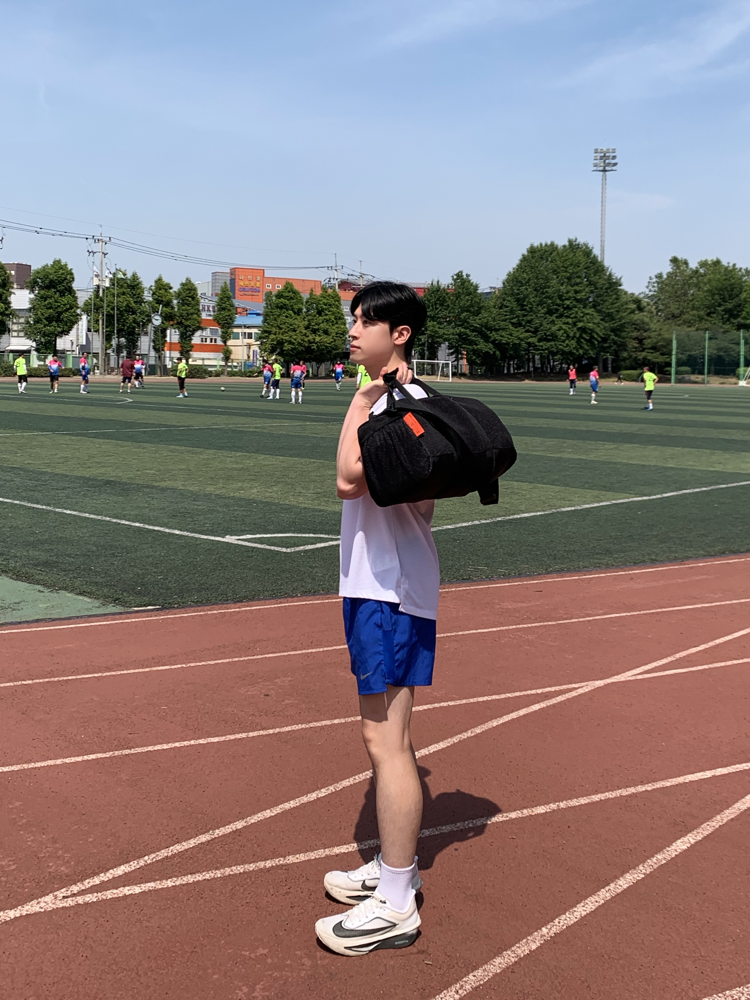 Nike Zoom Fly 6 White Smoke Grey, Nike Miler Dri-Fit Short UV Sleeve Running Top White - Asia 착용 스타일 - 3