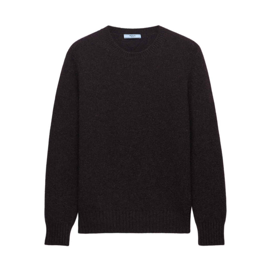 P24A3Z-13XA-F0192 (W) Prada Wool and Cashmere Crew-Neck Sweater Ebony