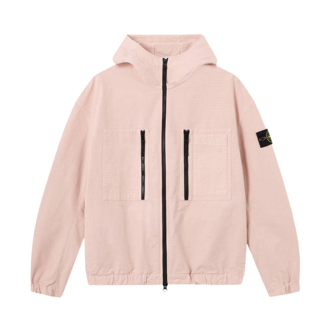 L2S1512000-11S0211-V0082 Stone Island 1200011 Organic Cotton Ripstop Comfort-Fit Hooded Overshirt with Zip Pockets Antique Rose - 26FW
