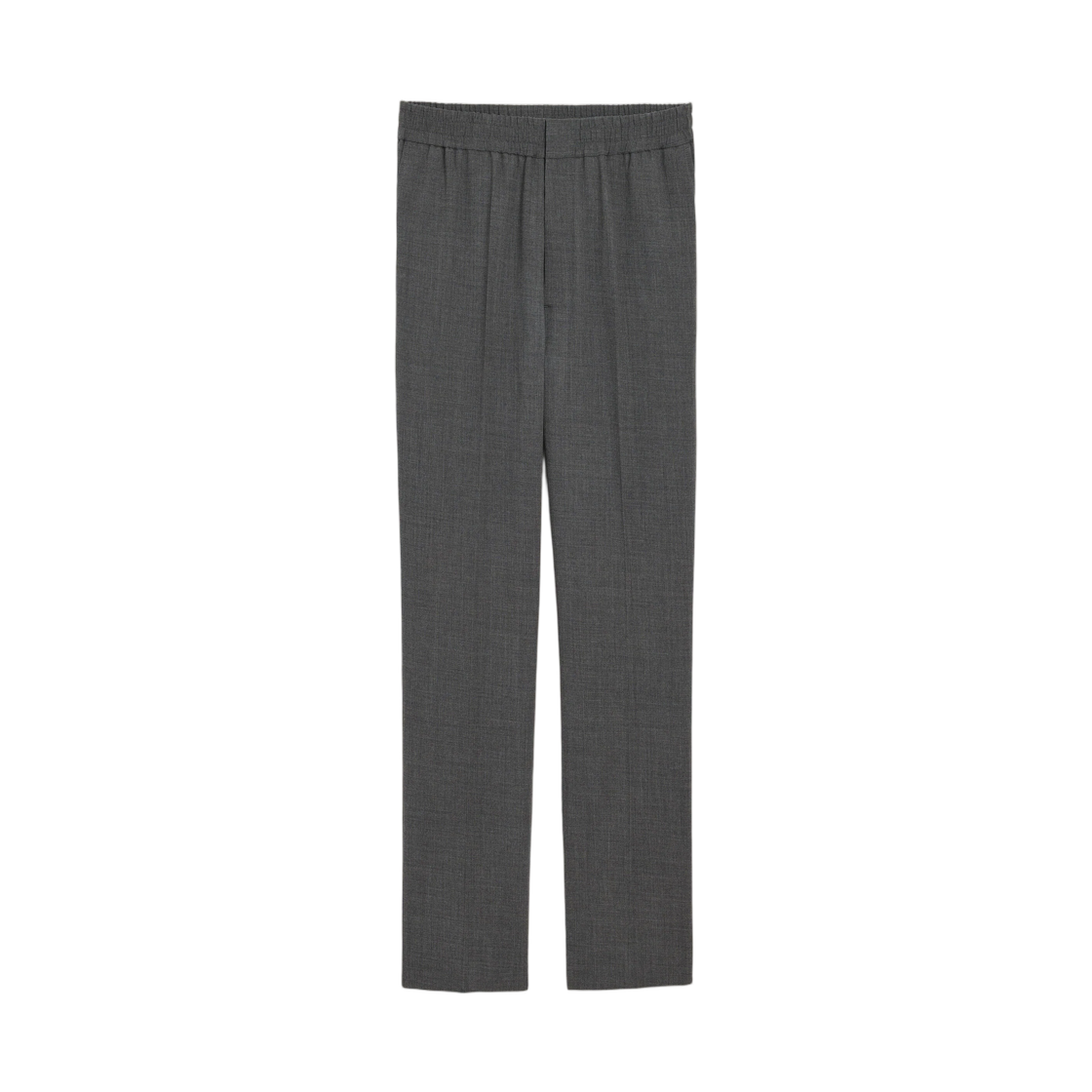 HTR226-WV0211-A189 AMI Grey Elasticated Waist Wool Trousers Carbon Grey