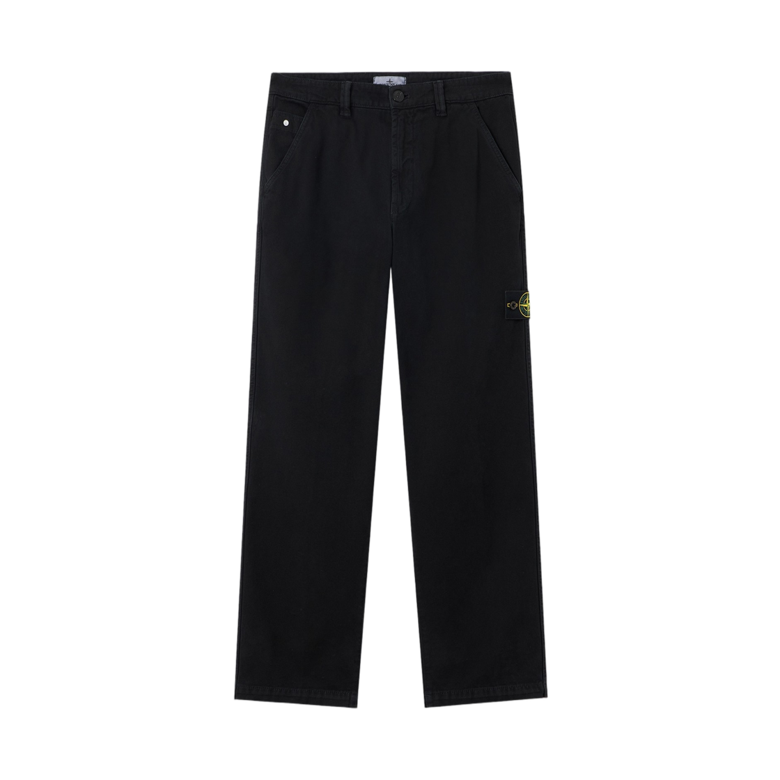 L2S1531000-14S0184-V0129 Stone Island 3100014 Organic Panama Cotton Old Effect Loose-Fit Chino Trousers with Snap Pockets Black - 26FW