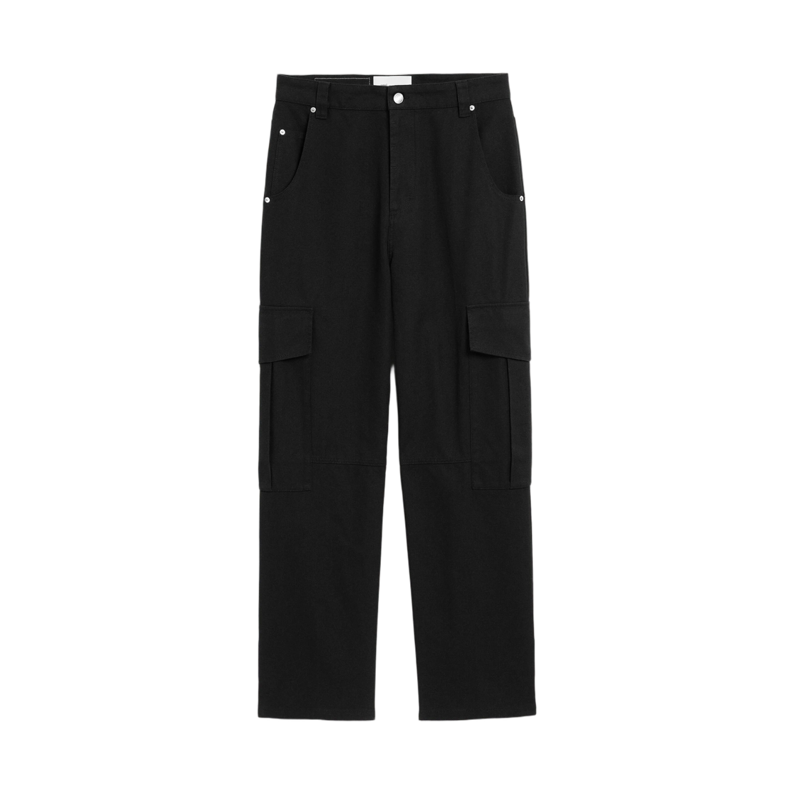 HTR924-CO0211-001 AMI Black Baggy Fit Cargo Cotton Trousers Black
