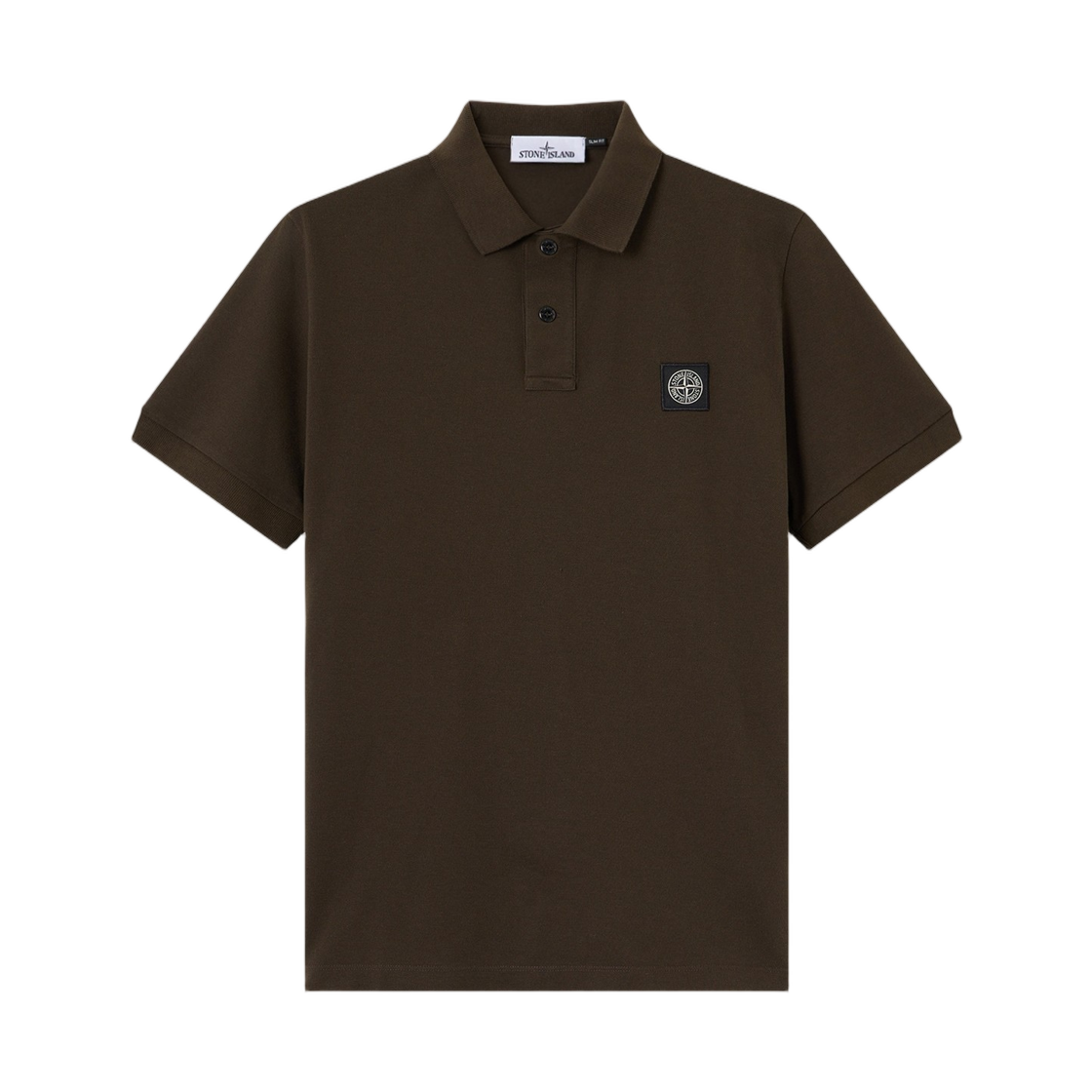 L2S1522000-08S0017-V0078 Stone Island 2200008 Organic Cotton Pique with Stretch Slim-Fit Short-Sleeve Polo with Compass Patch Coal Grey - 26FW