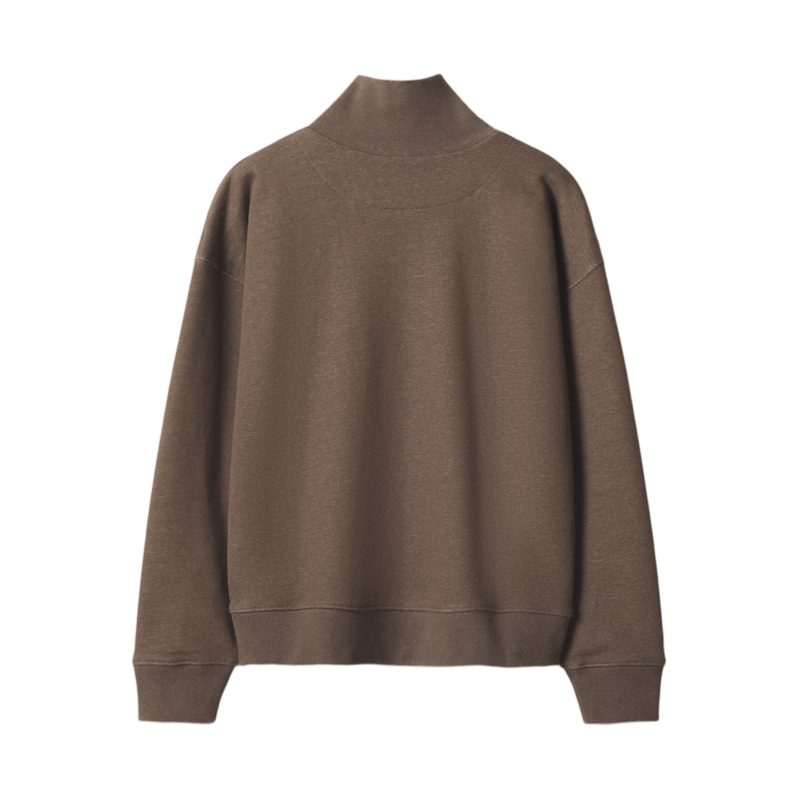 (W) 메종 키츠네 베이비 폭스 하프 집 스웨트셔츠 다크 브라운 신((W) Maison Kitsune Baby Fox Half Zip Sweatshirt Dark Brown Chine) - 2
