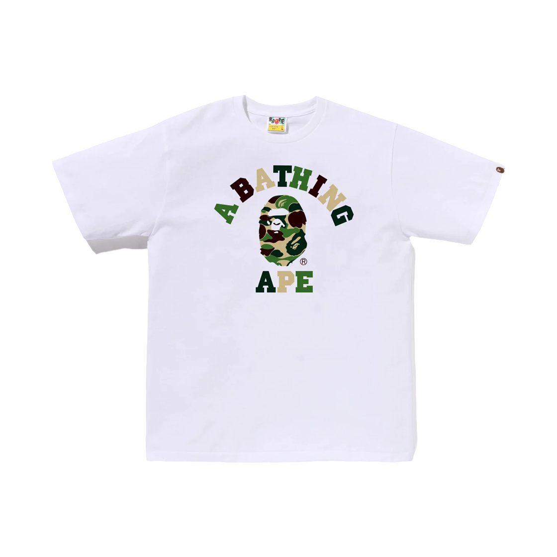 - BAPE ABC Camo College T-Shirt White Green
